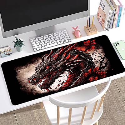 Sublimation Printed Watercolor Chinese Dragon Mouse Pad, Artistic Dragon Desk Mat 400x900x2mm Sublimation Printed Watercolor Chinese Dragon Mouse Pad, Artistic Dragon Desk Mat 400x900x2mm