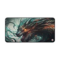 Sublimation Printed Fierce Dragon Desk Mat - Fire Breathing Dragon Desk 400x900x3mm