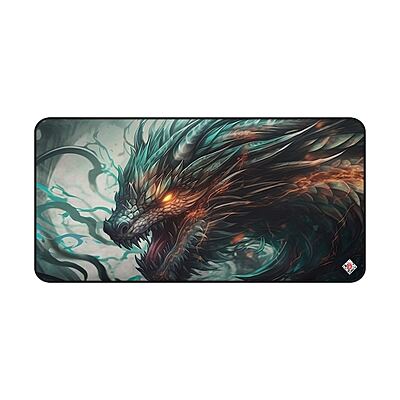 Sublimation Printed Fierce Dragon Desk Mat - Fire Breathing Dragon Desk 400x900x3mm Sublimation Printed Fierce Dragon Desk Mat - Fire Breathing Dragon Desk 400x900x3mm
