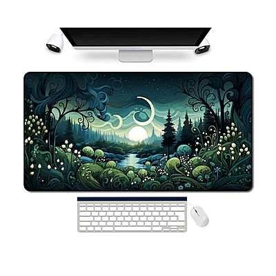 Sublimation Printed Secluded Forest Tranquility Oversized Desk Mat, Aesthetic Mousepad 300x700x2mm Sublimation Printed Secluded Forest Tranquility Oversized Desk Mat, Aesthetic Mousepad 300x700x2mm