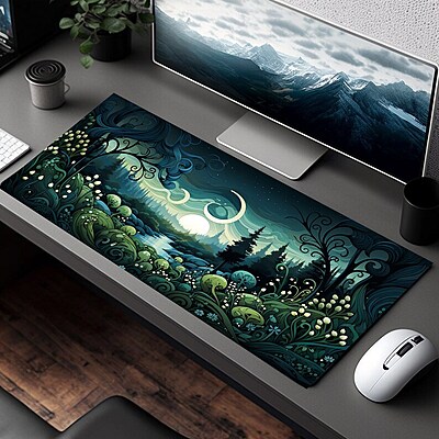 Sublimation Printed Secluded Forest Tranquility Oversized Desk Mat, Aesthetic Mousepad 300x700x2mm Sublimation Printed Secluded Forest Tranquility Oversized Desk Mat, Aesthetic Mousepad 300x700x2mm