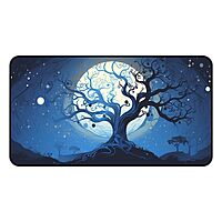 Sublimation Printed Mystic Blue Midnight Desk Mat, Full Moon Mousepad 300x600x3mm