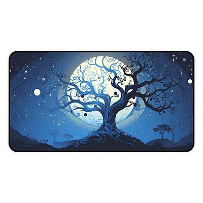 Sublimation Printed Mystic Blue Midnight Desk Mat, Full Moon Mousepad 300x600x3mm Sublimation Printed Mystic Blue Midnight Desk Mat, Full Moon Mousepad 300x600x3mm