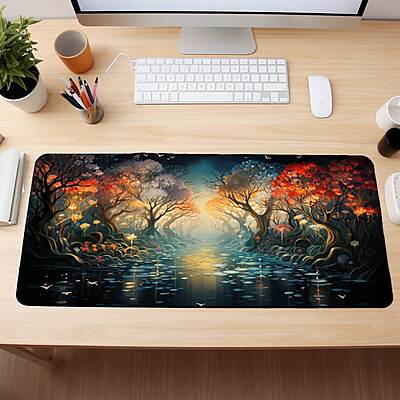 Sublimation Printed Mystic Forest Dreams Enchanted River Passage Desk Mat, Large Mouse Pad 300x600x3mm Sublimation Printed Mystic Forest Dreams Enchanted River Passage Desk Mat, Large Mouse Pad 300x600x3mm