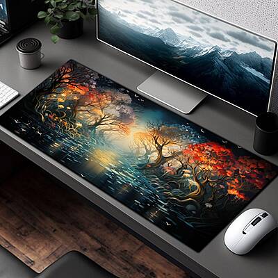Sublimation Printed Mystic Forest Dreams Enchanted River Passage Desk Mat, Large Mouse Pad 300x600x3mm Sublimation Printed Mystic Forest Dreams Enchanted River Passage Desk Mat, Large Mouse Pad 300x600x3mm