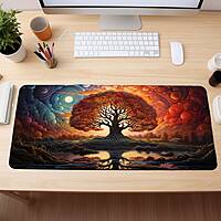 Sublimation Printed Tree Art Large Gaming Desk Mat, Playmat , Long Mouse Pad300x700x2mm