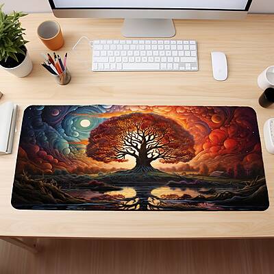 Sublimation Printed Tree Art Large Gaming Desk Mat, Playmat , Long Mouse Pad300x700x2mm Sublimation Printed Tree Art Large Gaming Desk Mat, Playmat , Long Mouse Pad300x700x2mm