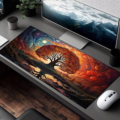 Sublimation Printed Tree Art Large Gaming Desk Mat, Playmat , Long Mouse Pad300x700x2mm Sublimation Printed Tree Art Large Gaming Desk Mat, Playmat , Long Mouse Pad300x700x2mm