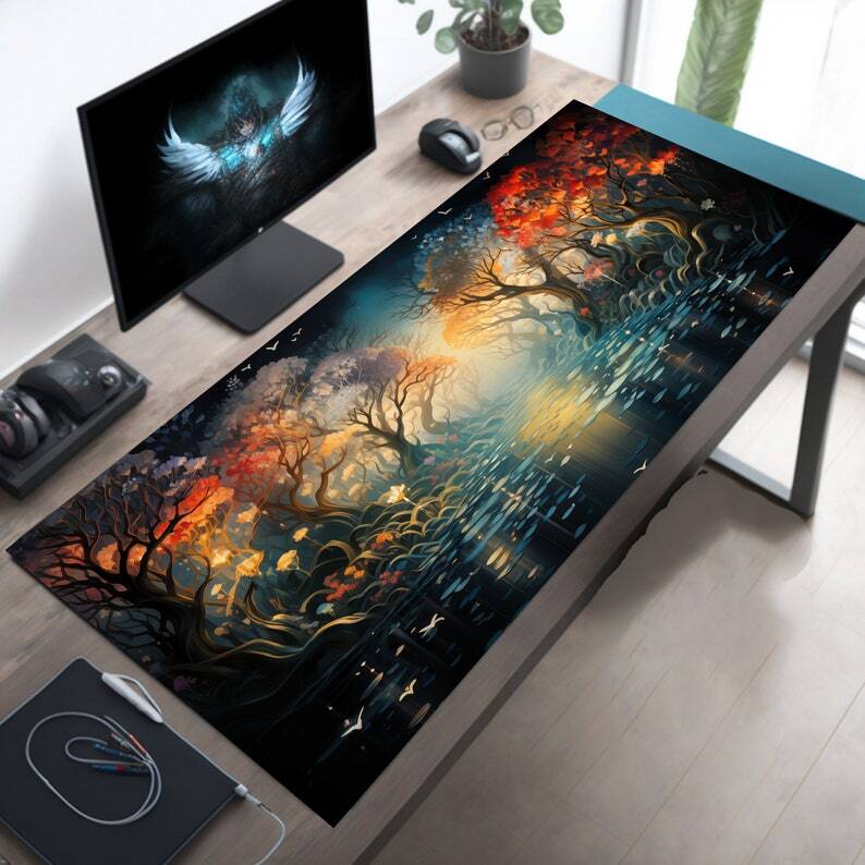 Sublimation Printed Mystic Forest Dreams Enchanted River Passage Desk Mat, Large Mouse Pad 300x600x3mm Sublimation Printed Mystic Forest Dreams Enchanted River Passage Desk Mat, Large Mouse Pad 300x600x3mm