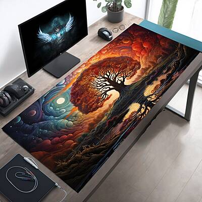 Sublimation Printed Tree Art Large Gaming Desk Mat, Playmat , Long Mouse Pad300x700x2mm Sublimation Printed Tree Art Large Gaming Desk Mat, Playmat , Long Mouse Pad300x700x2mm