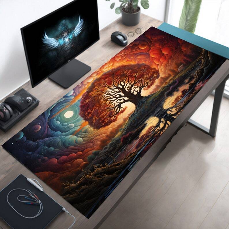 Sublimation Printed Tree Art Large Gaming Desk Mat, Playmat , Long Mouse Pad300x700x2mm Sublimation Printed Tree Art Large Gaming Desk Mat, Playmat , Long Mouse Pad300x700x2mm