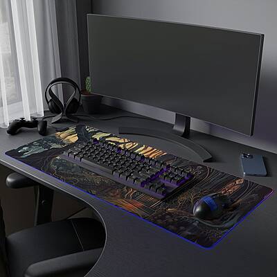Sublimation Printed Fantasy Forest Sancturary Gaming Desk Pad Mousepad 300×700×2mm