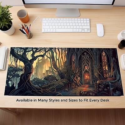 Sublimation Printed Fantasy Forest Sancturary Gaming Desk Pad Mousepad 300×700×2mm