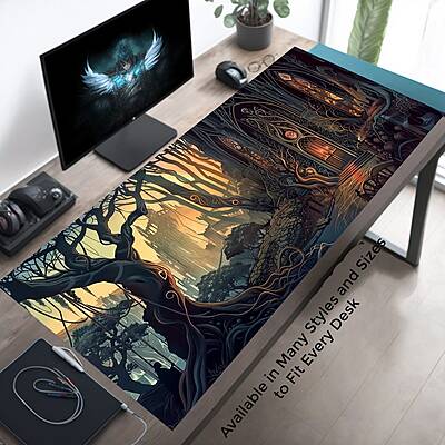 Sublimation Printed Fantasy Forest Sancturary Gaming Desk Pad Mousepad 300×700×2mm Sublimation Printed Fantasy Forest Sancturary Gaming Desk Pad Mousepad 300×700×2mm