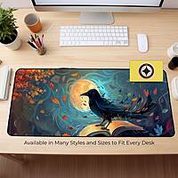 Sublimation Printed Vibrant Crow Desk Decor, Large Desk PadMouse Pad  Size(800mmx300mmx3mm)