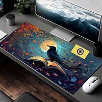 Sublimation Printed Vibrant Crow Desk Decor, Large Desk PadMouse Pad  Size(800mmx300mmx3mm)