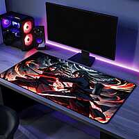 Sublimation Printed Anime Themed LED Mouse Pad (600mmx300mmx2mm) (Finish What You Start Quote)