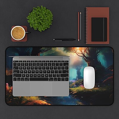 Sublimation Printed Desk Mat, Enchanted Forest Desk Mat, Magical Woods Mousepad 300x600x3mm Sublimation Printed Desk Mat, Enchanted Forest Desk Mat, Magical Woods Mousepad 300x600x3mm