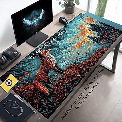 Sublimation Printed Dazzling Artisan Spring Fox Cute & Aesthetic Desk Pad Mousepad 300x700x2mm Sublimation Printed Dazzling Artisan Spring Fox Cute & Aesthetic Desk Pad Mousepad 300x700x2mm