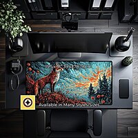Sublimation Printed Dazzling Artisan Spring Fox Cute & Aesthetic Desk Pad Mousepad   300x700x2mm