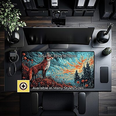 Sublimation Printed Dazzling Artisan Spring Fox Cute & Aesthetic Desk Pad Mousepad 300x700x2mm Sublimation Printed Dazzling Artisan Spring Fox Cute & Aesthetic Desk Pad Mousepad 300x700x2mm