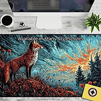 Sublimation Printed Dazzling Artisan Spring Fox Cute & Aesthetic Desk Pad Mousepad   300x700x2mm