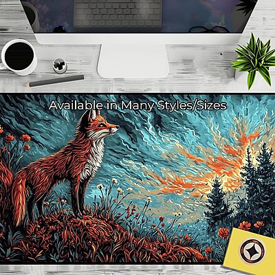 Sublimation Printed Dazzling Artisan Spring Fox Cute & Aesthetic Desk Pad Mousepad 300x700x2mm Sublimation Printed Dazzling Artisan Spring Fox Cute & Aesthetic Desk Pad Mousepad 300x700x2mm