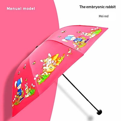 Cute cartoon light portable kids umbrella automatic folding umbrella custom logo