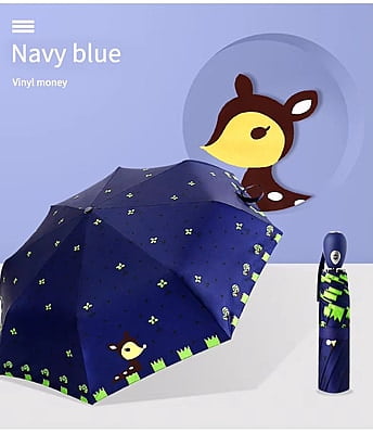 Cute cartoon light portable kids umbrella automatic folding umbrella custom logo