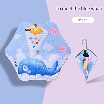 Cartoon Rounded Corner Kids Umbrella Custom made Student Curved Handle Children's Umbrella with Logo