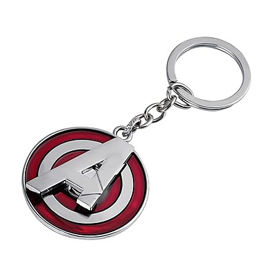 Avengers A Logo Rotating Spinner Keychain For Car & Bike Metal Keyring, Multi-Coloured