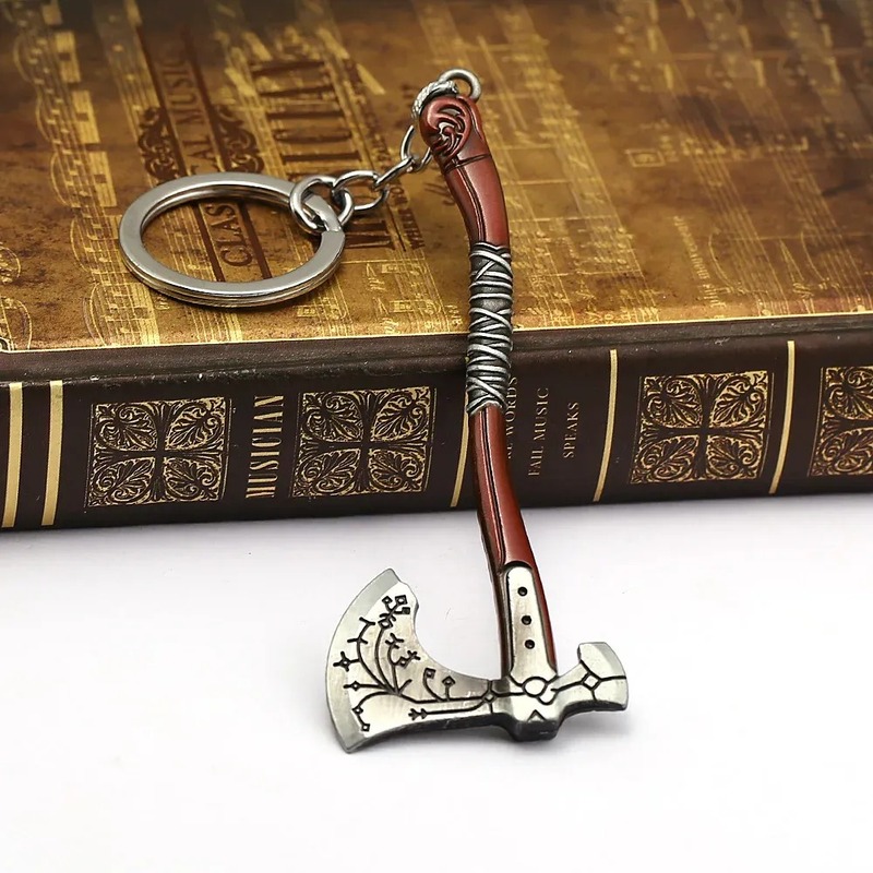 Mist God Of War 4 Kratos Leviathan Ice Axe Brown Metal Keyring