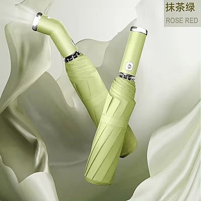 Fully automatic umbrella car reverse sunscreen sunshade sun umbrella dual use with LED flashlight business umbrella