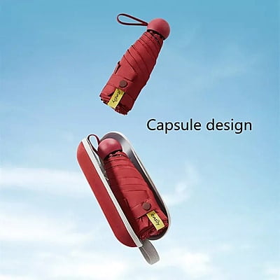 Pill Umbrella Five Folded Mini  Rain Pocket Folding Umbrella Hard Box Protection UV Umbrella