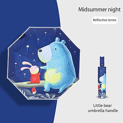 black glue automatic kids umbrella folding children's umbrella cartoon umbrella