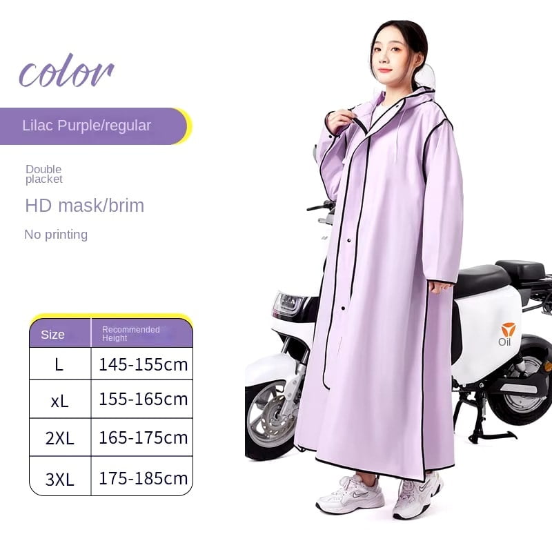 Fashion Hiking Outdoor Cycling EVA Raincoat With Pocket Zipper Adult Women Men Waterproof Poncho rain coat with Glove