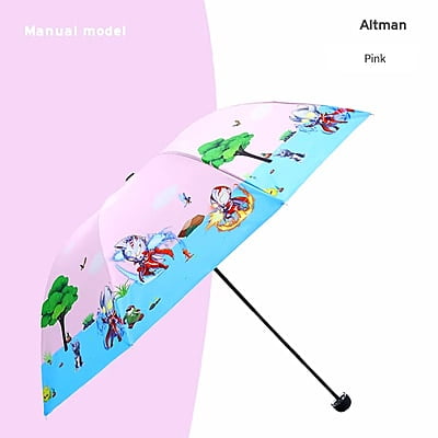 Cute cartoon light portable kids umbrella automatic folding umbrella custom logo
