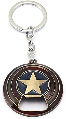 Captain America Keychain Bottle Opener, Shield Bottle Opener Keychain, Captain America Shield Keychain Bottle Opener Shield Key Ring (Bronze)