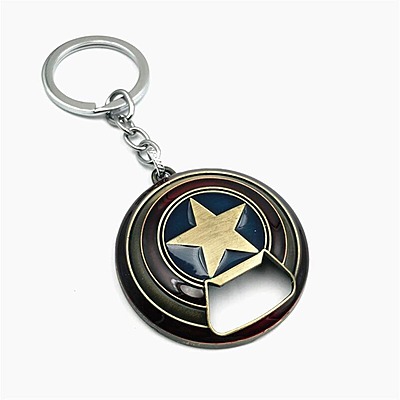 Captain America Keychain Bottle Opener, Shield Bottle Opener Keychain, Captain America Shield Keychain Bottle Opener Shield Key Ring (Bronze)