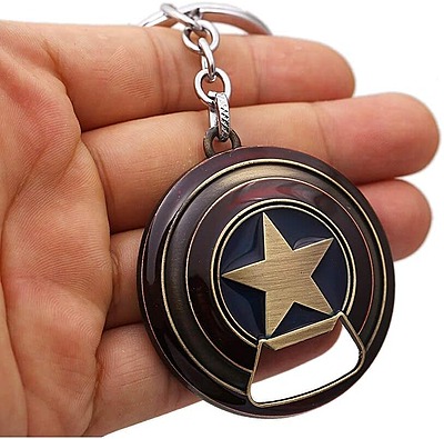 Captain America Keychain Bottle Opener, Shield Bottle Opener Keychain, Captain America Shield Keychain Bottle Opener Shield Key Ring (Bronze)