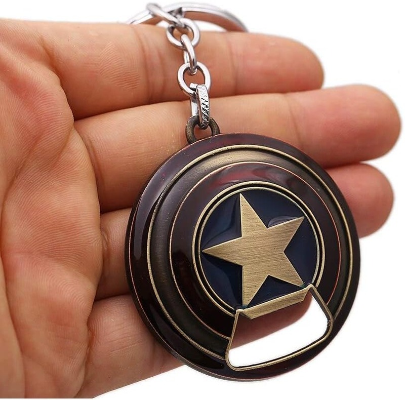 Captain America Keychain Bottle Opener, Shield Bottle Opener Keychain, Captain America Shield Keychain Bottle Opener Shield Key Ring (Bronze)