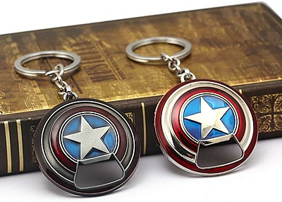 Captain America Keychain Bottle Opener, Shield Bottle Opener Keychain, Captain America Shield Keychain Bottle Opener Shield Key Ring (Bronze)