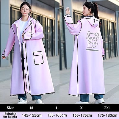 Thickened EVA Waterproof Motorcycle Scooter Raincoat Windbreaker long rain coat