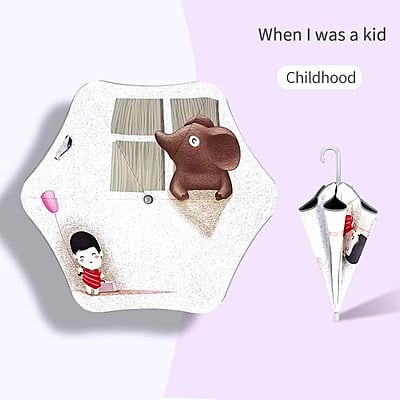 Cartoon Rounded Corner Kids Umbrella Custom made Student Curved Handle Children's Umbrella with Logo