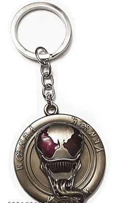 Venom Rotating/Revolving Metal Superhero Collectible Keychain (Gold)