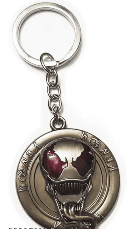 Venom Rotating/Revolving Metal Superhero Collectible Keychain (Gold)