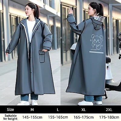Thickened EVA Waterproof Motorcycle Scooter Raincoat Windbreaker long rain coat