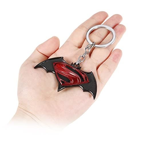 Batman Superman red black Metal Keychain Key Chain  (Red, Black)