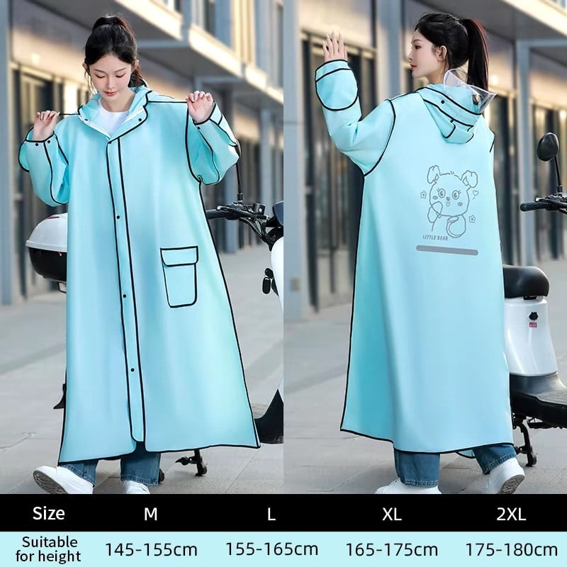 Thickened EVA Waterproof Motorcycle Scooter Raincoat Windbreaker long rain coat