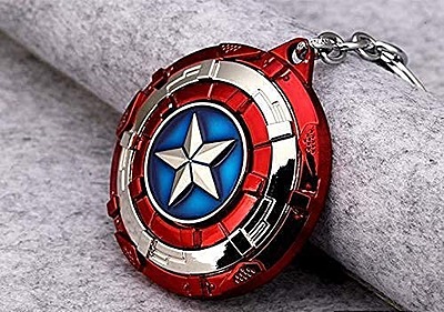 Avengers Superhero Captain America Rotating Shield Key Chain, Avengers Metal Key Chain & Key Ring